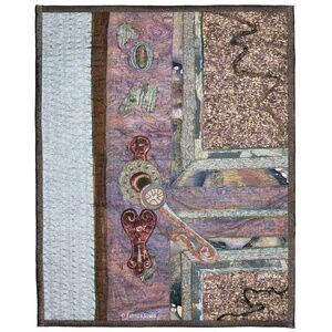 DOOR #1 - original mixed media textile wall hanging - New